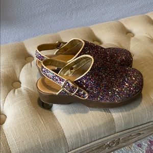 Rainbow glitter clogs